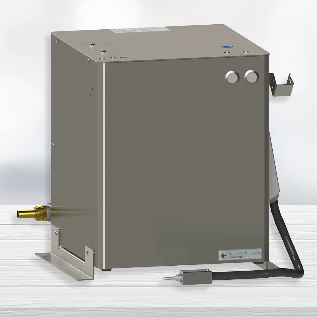 Feinwerk Basic Compact – leistungsstarker Dampfstrahler mit Edelstahlgehäuse und Festwasseranschluss